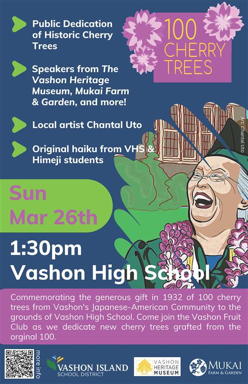 Invitation to the cherry trees ceremony on March 26, 1:30 pm